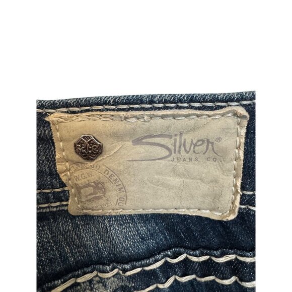 Silver Jeans Suki Womens Bootcut Denim Jeans W29/L32 Distressed Blue Western Sty - Picture 10 of 11